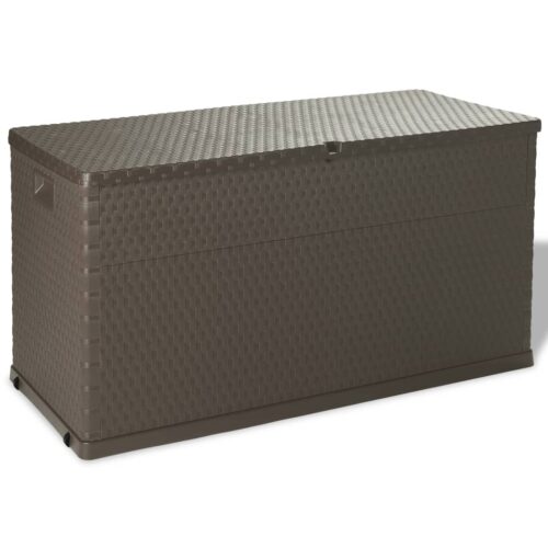 Garden Storage Box Brown 120x56x63cm PP Rattan