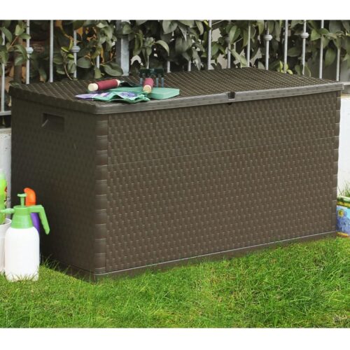 Garden Storage Box Brown 120x56x63cm PP Rattan - Image 4