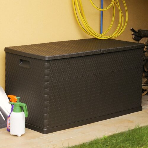 Garden Storage Box Brown 120x56x63cm PP Rattan - Image 5