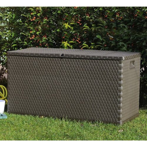 Garden Storage Box Brown 120x56x63cm PP Rattan - Image 7