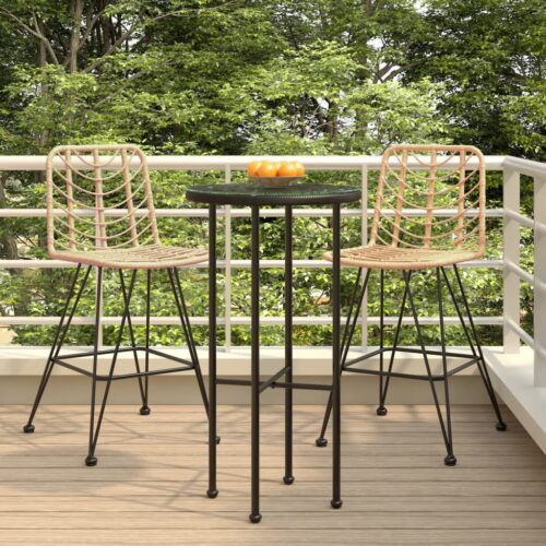 Bar Stools 2pcs 45x56x103.5cm PE Rattan Steel - Image 9