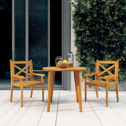 Outdoor Dining Chairs 2pcs Solid Wood Acacia - Image 9