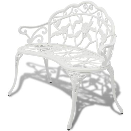 Garden Bench 100cm Cast Aluminium White