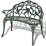 Garden Bench 100cm Cast Aluminium Green