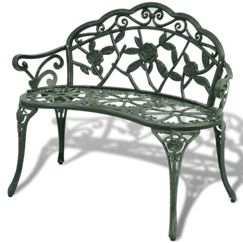 Garden Bench 100cm Cast Aluminium Green