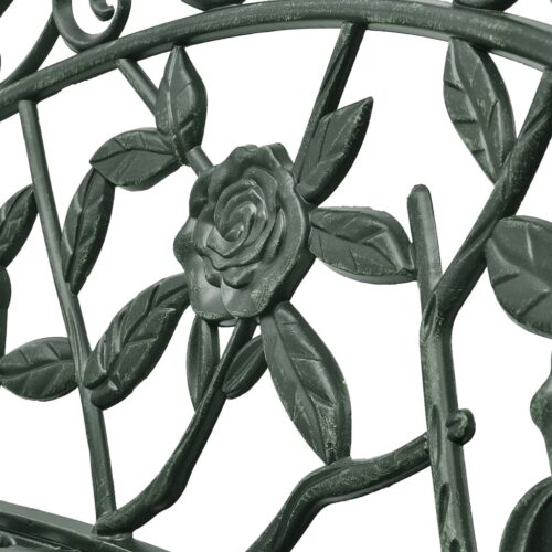 Garden Bench 100cm Cast Aluminium Green - Image 3
