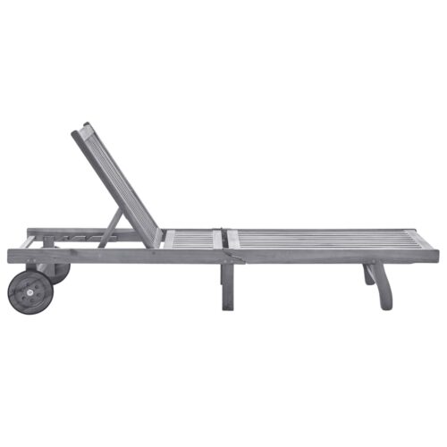 Sun Lounger Solid Acacia Wood - Image 3