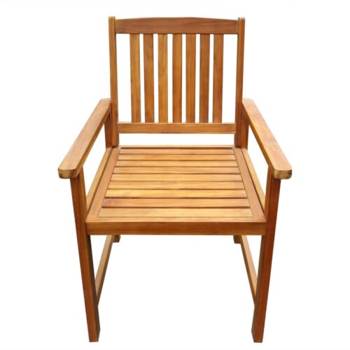 Garden Chairs 2pcs Solid Acacia Wood Brown - Image 3