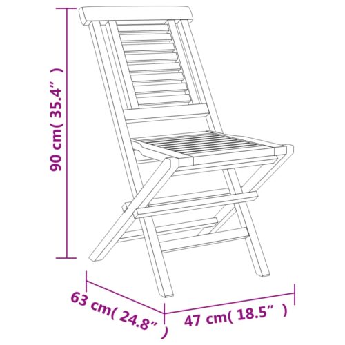 Folding Garden Chairs 2pcs 47x63x90cm Solid Wood Teak - Image 8