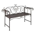 Garden Bench 132cm Steel Antique Brown