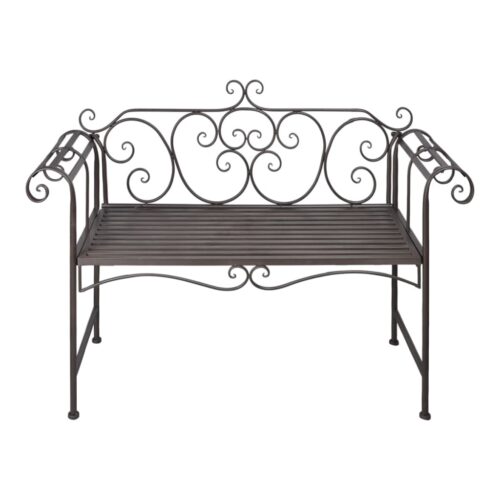 Garden Bench 132cm Steel Antique Brown - Image 2