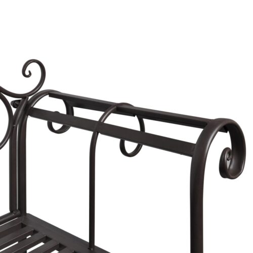 Garden Bench 132cm Steel Antique Brown - Image 3