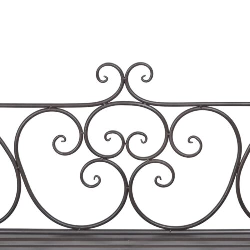 Garden Bench 132cm Steel Antique Brown - Image 4