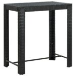 Garden Bar Table Black 100x60.5x110.5cm Poly Rattan