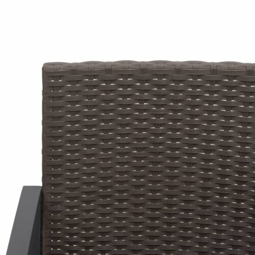 3-Seater Garden Bench with Cushions Brown PP Rattan - Image 6