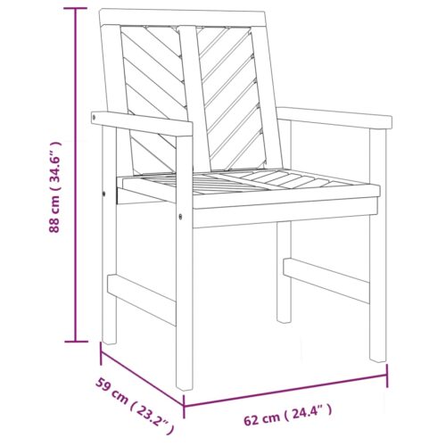 Garden Dining Chairs 2pcs Solid Wood Acacia - Image 8