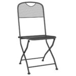 Folding Garden Chairs 4pcs Expanded Metal Mesh Anthracite