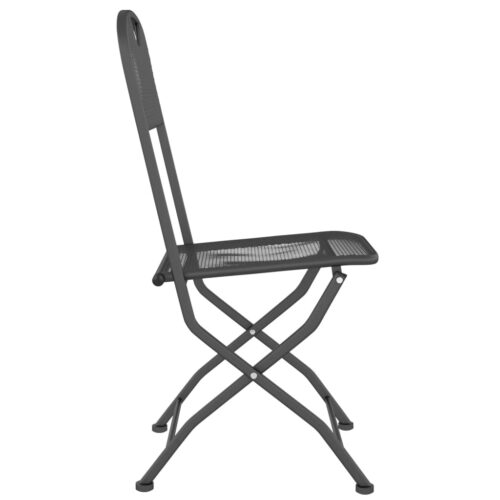 Folding Garden Chairs 4pcs Expanded Metal Mesh Anthracite - Image 5