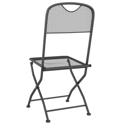 Folding Garden Chairs 4pcs Expanded Metal Mesh Anthracite - Image 6