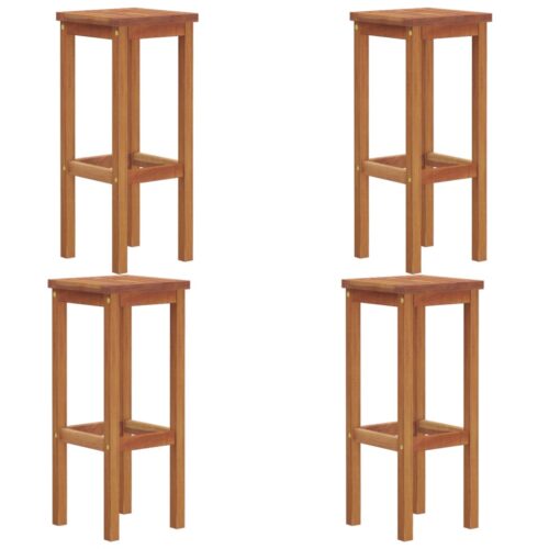 Bar Stools 4pcs Solid Wood Acacia - Image 2