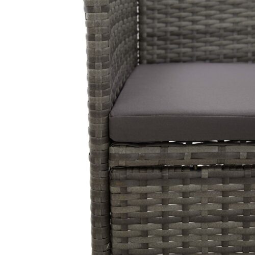 Garden Dining Chairs 2pcs Poly Rattan Grey - Image 6
