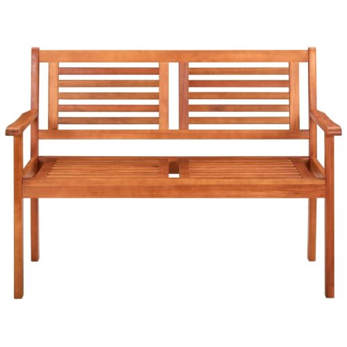 2-Seater Garden Bench with Cushion 120cm Solid Eucalyptus Wood - Image 3
