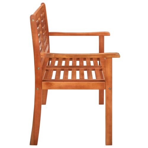 2-Seater Garden Bench with Cushion 120cm Solid Eucalyptus Wood - Image 4