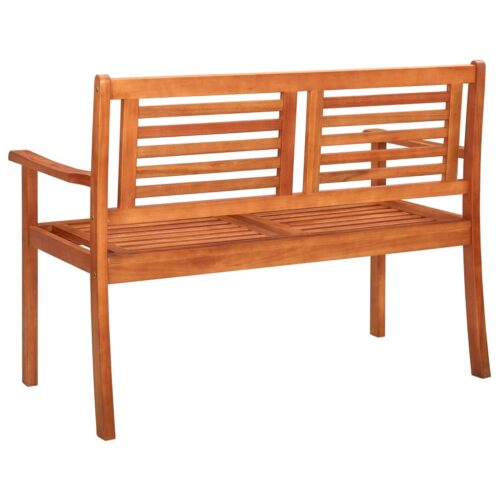 2-Seater Garden Bench with Cushion 120cm Solid Eucalyptus Wood - Image 5