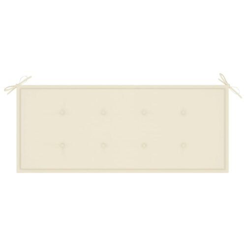 2-Seater Garden Bench with Cushion 120cm Solid Eucalyptus Wood - Image 7