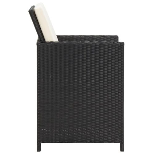 Garden Chairs 2pcs with Cushions Pillows Poly Rattan Black - Image 6