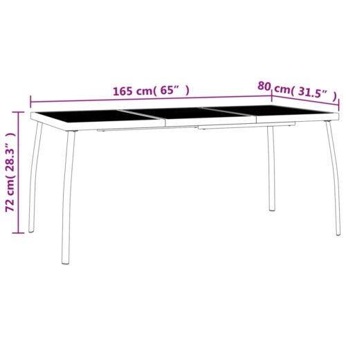 Garden Table Anthracite 165x80x72cm Steel Mesh - Image 7
