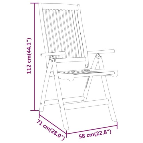 Folding Garden Chairs 2pcs Solid Wood Eucalyptus - Image 9