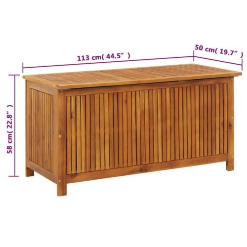 Garden Storage Box 113x50x58cm Solid Acacia Wood - Image 8
