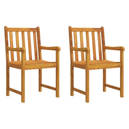 Garden Chairs 2pcs Solid Acacia Wood - Image 2
