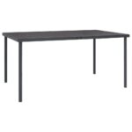 Outdoor Dining Table Anthracite 150x90x74cm Steel