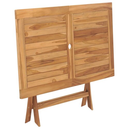 Folding Garden Table 120x70x75cm Solid Teak Wood - Image 4