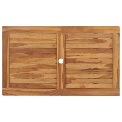 Folding Garden Table 120x70x75cm Solid Teak Wood - Image 5