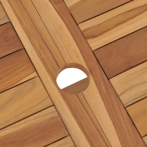 Folding Garden Table 120x70x75cm Solid Teak Wood - Image 6