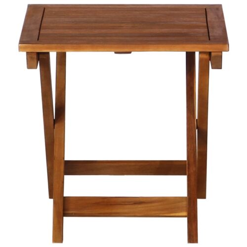 Sun Lounger with Table Solid Acacia Wood Brown - Image 10