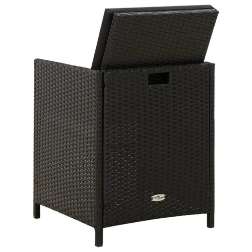 Garden Chairs with Cushions 2pcs Poly Rattan Black - Image 5