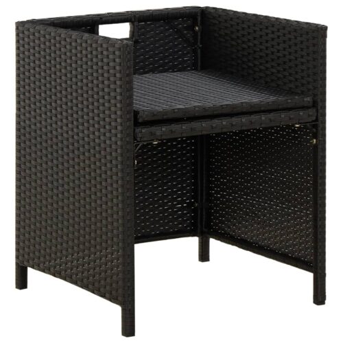 Garden Chairs with Cushions 2pcs Poly Rattan Black - Image 7