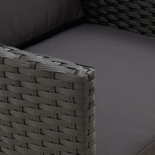 Garden Chairs with Cushions 2pcs Poly Rattan Black - Image 8