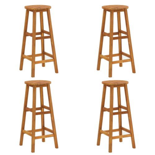 Bar Stools 4pcs Solid Acacia Wood - Image 7