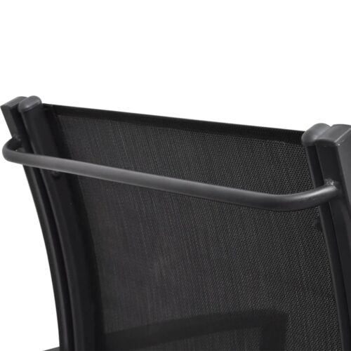 2 Seater Garden Bench 131cm Steel Textilene Black - Image 6