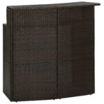 Garden Bar Table Brown 120x55x110cm Poly Rattan