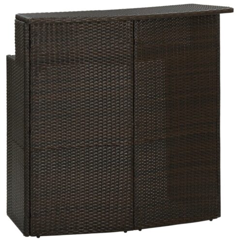 Garden Bar Table Brown 120x55x110cm Poly Rattan