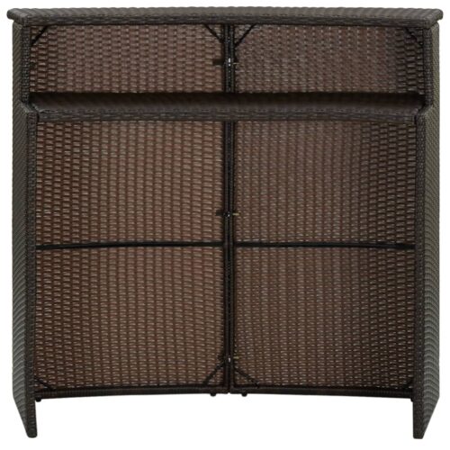 Garden Bar Table Brown 120x55x110cm Poly Rattan - Image 2