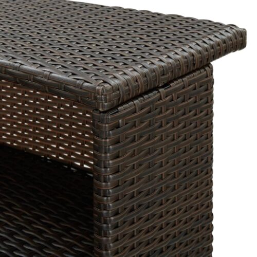Garden Bar Table Brown 120x55x110cm Poly Rattan - Image 7