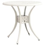 Garden Table White 78x78x72cm Cast Aluminium