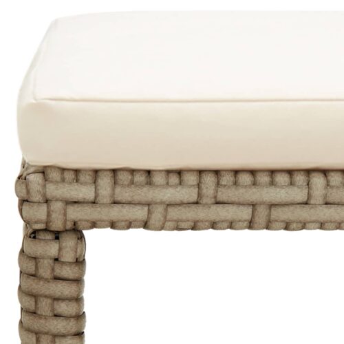 Garden Stools 4pcs with Cushions Poly Rattan Beige - Image 7